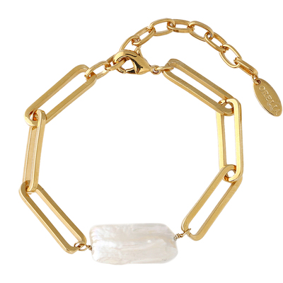 Orelia Elongated Pearl Chain Bracelet