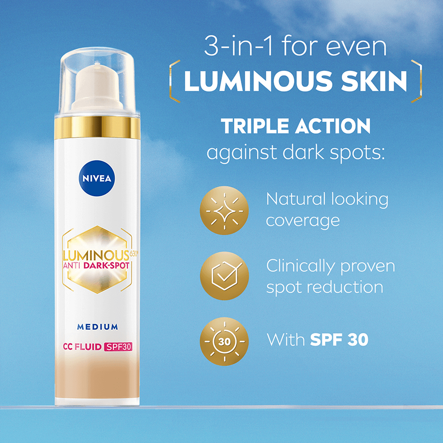 Luminous 630 Anti Dark-Spot CC Fluid 3-in-1 Medium SPF30