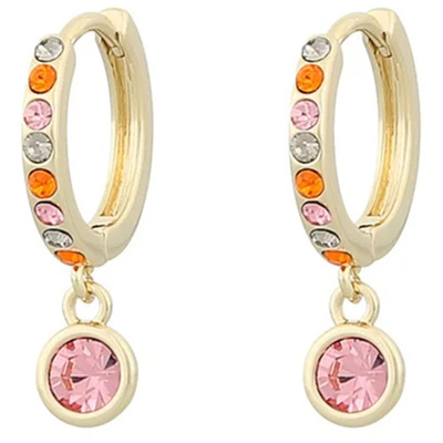Snö of Sweden Nine small ring pendant ear gold/mix pink