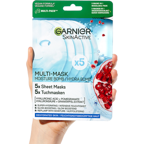 Garnier Moisture Bomb Pomegranate Hydrating Sheet Mask - x5 Pack