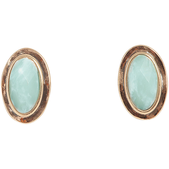 Bohemian Stone Post Earring Gold