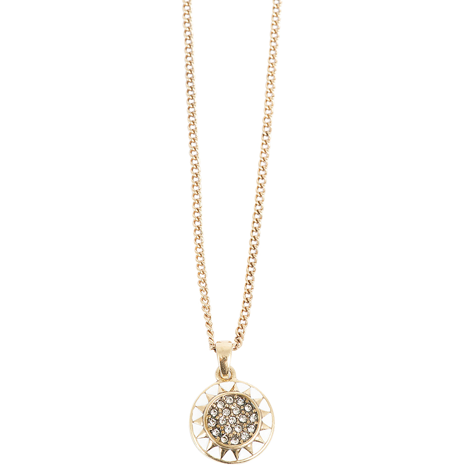 White Party Necklace Gold White Enamel