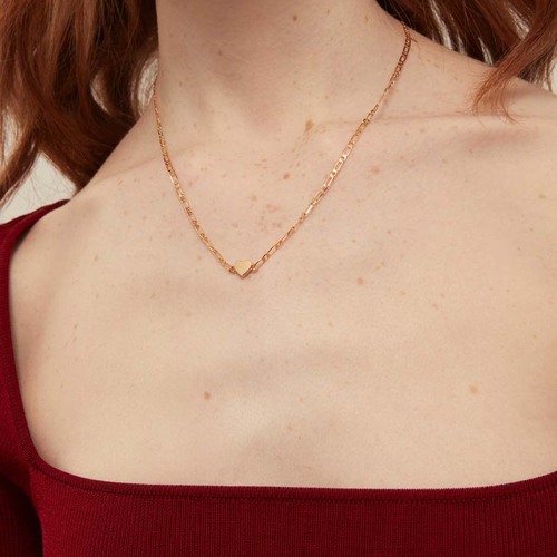 Orelia Heart Figaro Chain Collar Necklace
