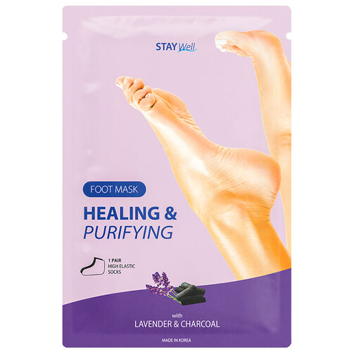 Stay Well Healing & Purifying Foot Mask Charcoal