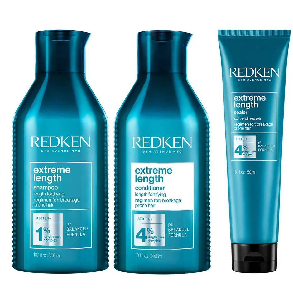 Redken Extreme Length Trio Set Shampoo 300 ml + Conditioner 300 ml + Leave-In 150 ml - 750 ml