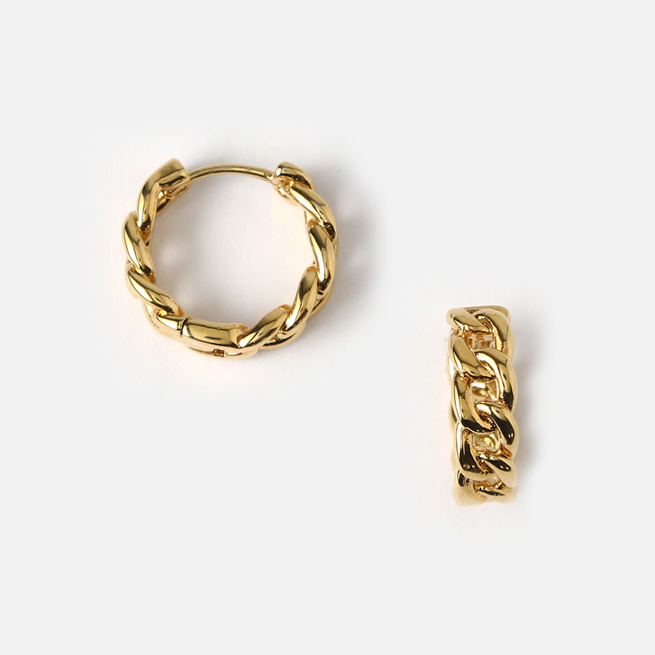 Chain Huggie Hoops Midsize