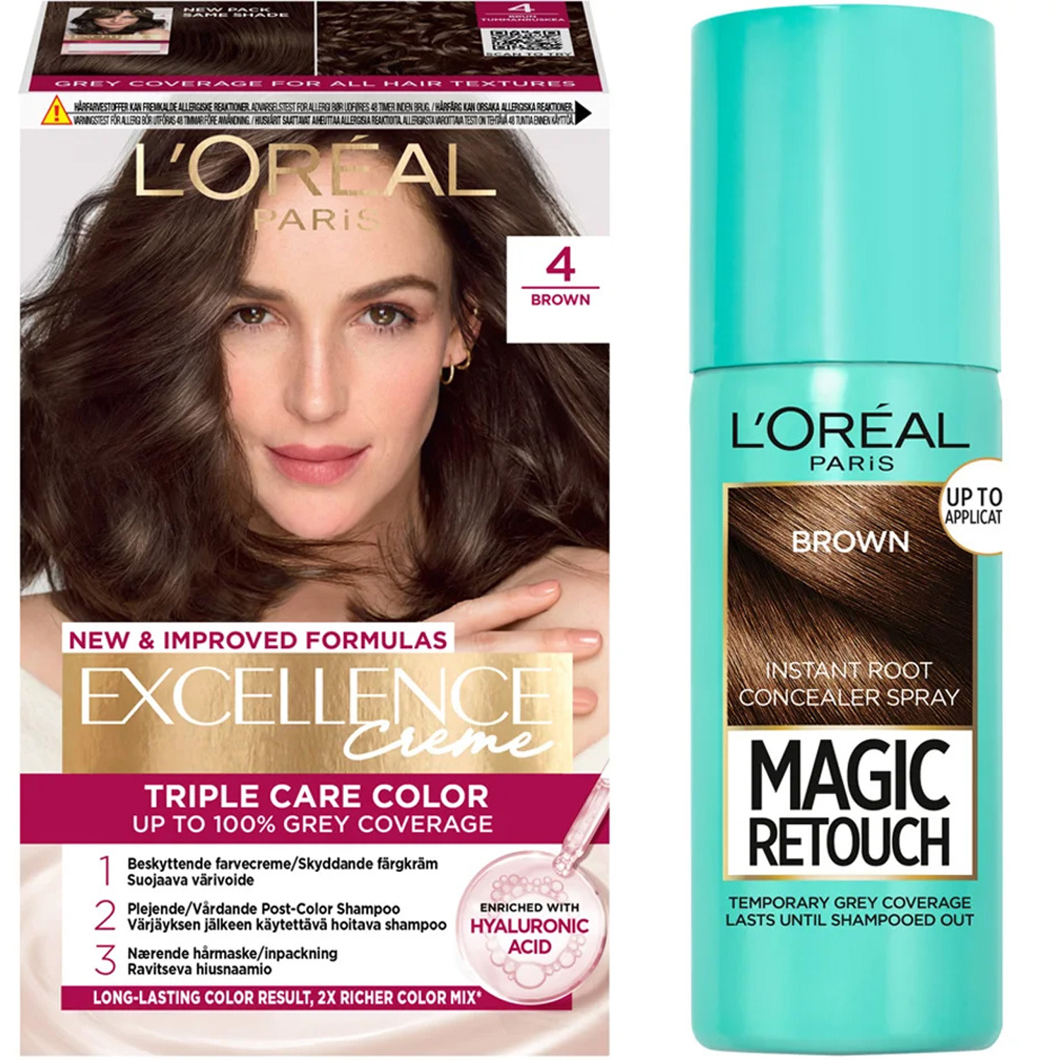 L'Oréal Paris Excellence Excellence 4 Brown + Magic Retouch Roots 3 Brown