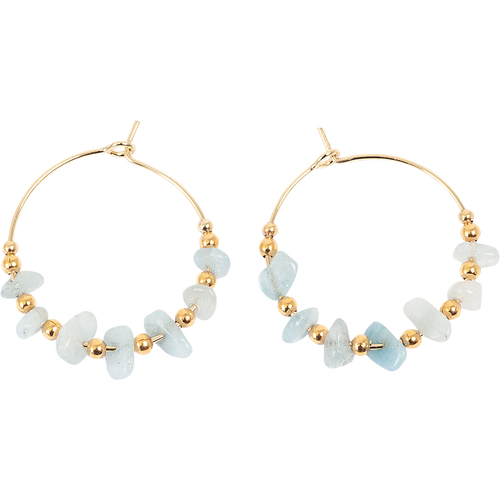 A&C Oslo Nature Beads Earring Amazonite Gold