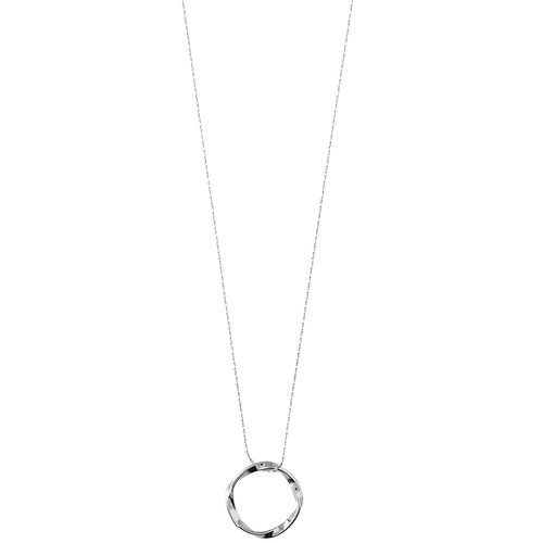 Orelia Open Circle Mid Length Necklace Silver