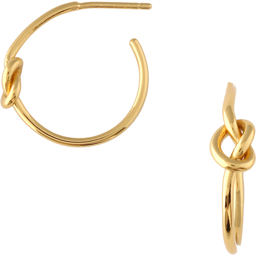 Orelia Knot Hoop Earrings Pale Gold