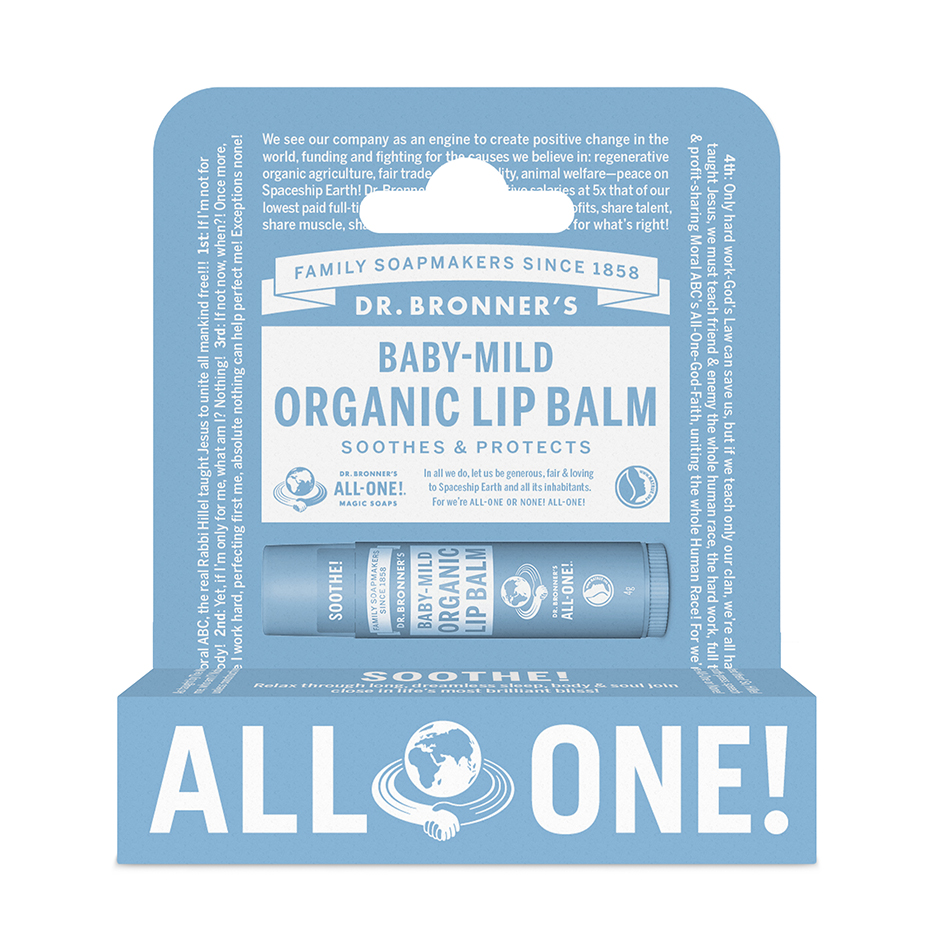 Baby-Mild Organic Lip Balm Hang Pack, 4 g Dr. Bronner's Huulten hoito