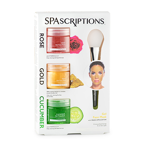 Spascriptions Gold, Rose & Cucumber Gel Masks