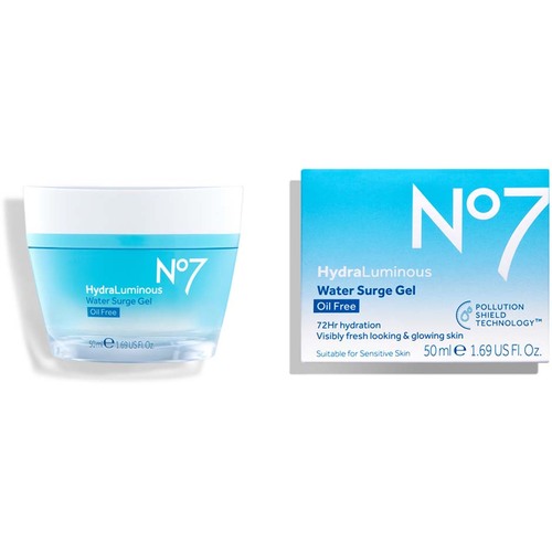 No7 Hydraluminous Water Surge Gel for Hydration, Glowing
