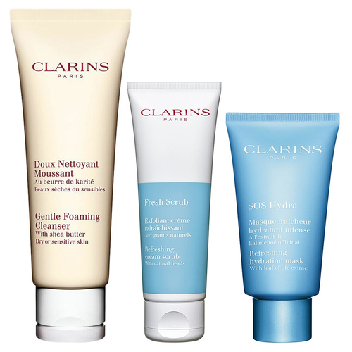 Clarins Moisturizing Skin Care Routine
