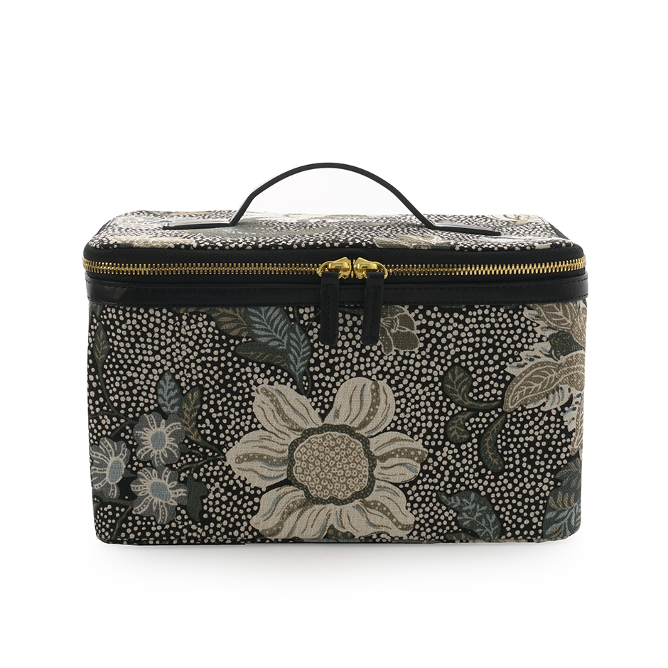 Beauty Hard Box Black Flower Linen