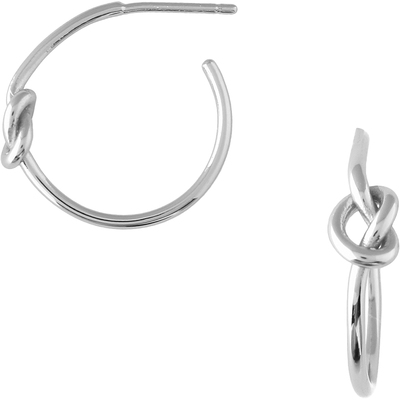 Orelia Knot Hoop Earrings Silver
