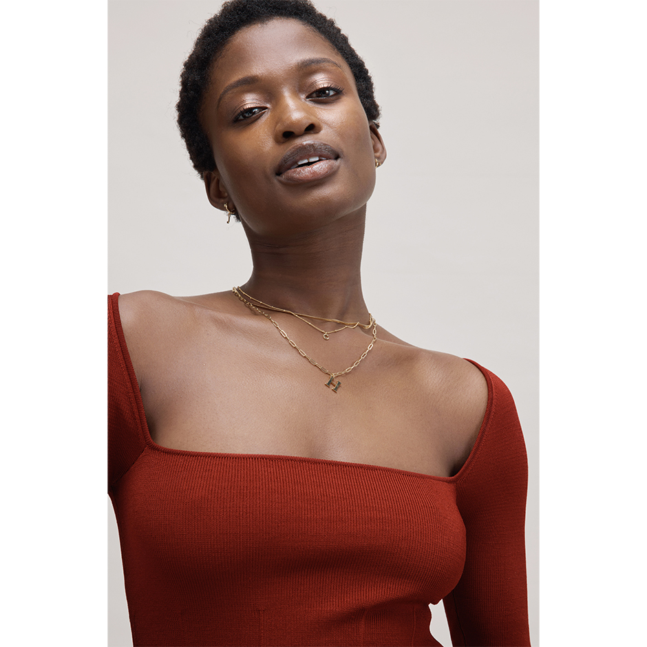 Flat Snake Chain Necklace 15"