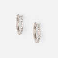 Mini Pave Huggie Hoop Earrings