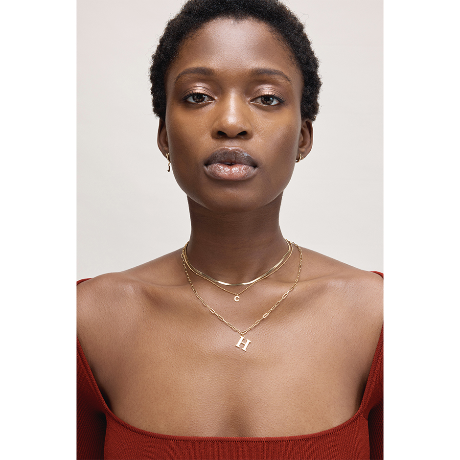 Flat Snake Chain Necklace 15"