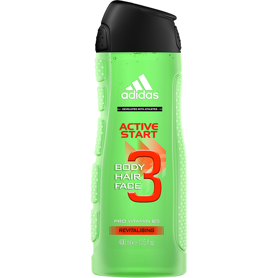3 in 1 Active Start Shower Gel, 400 ml Adidas Kylpy & Suihku